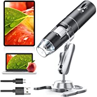 WiFi Microscopio Digital- Cámara YINAMA de Microscopio de Zoom de 50x-1000x- Mini Microscopio Portátil- 8 Luces LED…